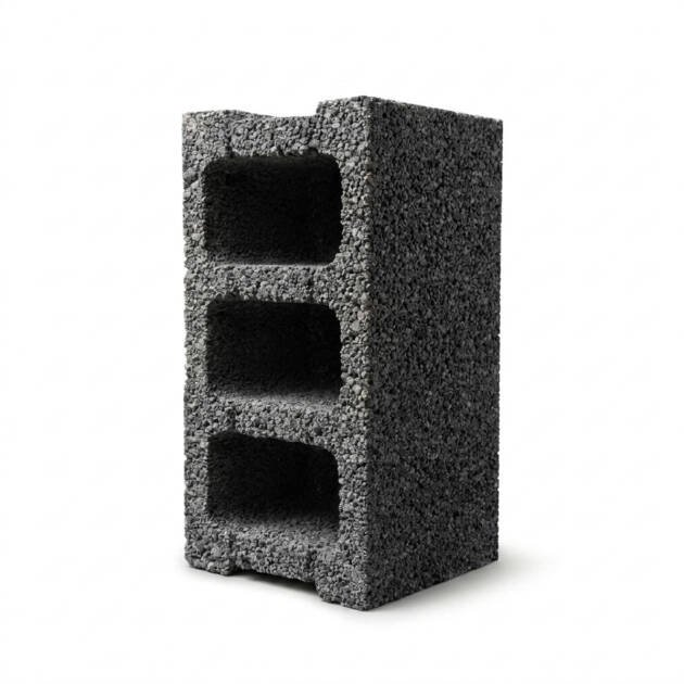 Volcanic Hollow Concrete Block – 3 Core Lightweight Structure